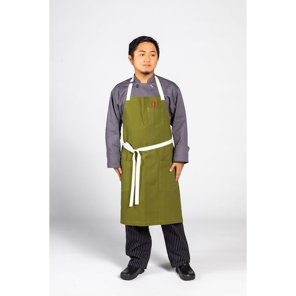 Uncommon Threads Vibe Bib Moss Green Canvas Natural Web 3115-C4W4 - main